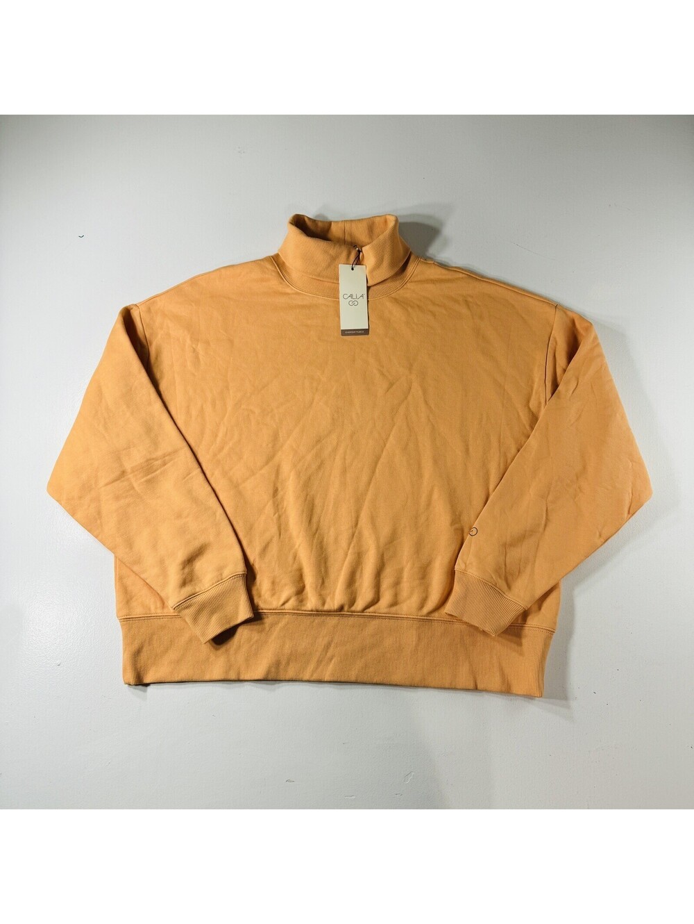 Calia Everyday Fleece Sweater Light Orange Cowl Neck Women’s Size XL Brand New